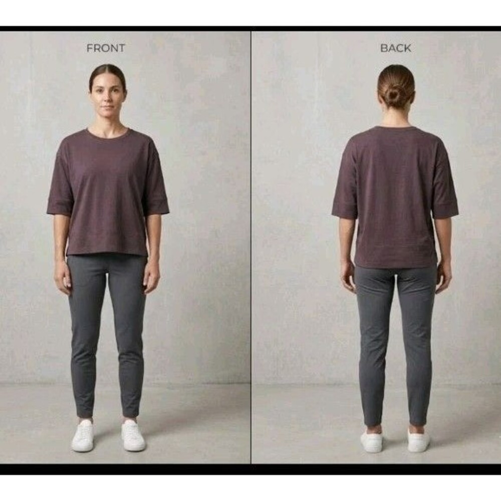 Purejill Hemp & Cotton Knit Seamed Shirt Size M Petite Brown